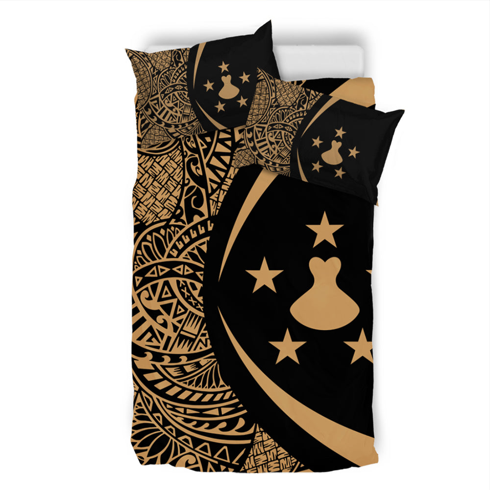 Austral Islands Bedding Set Lauhala Gold Circle Style
