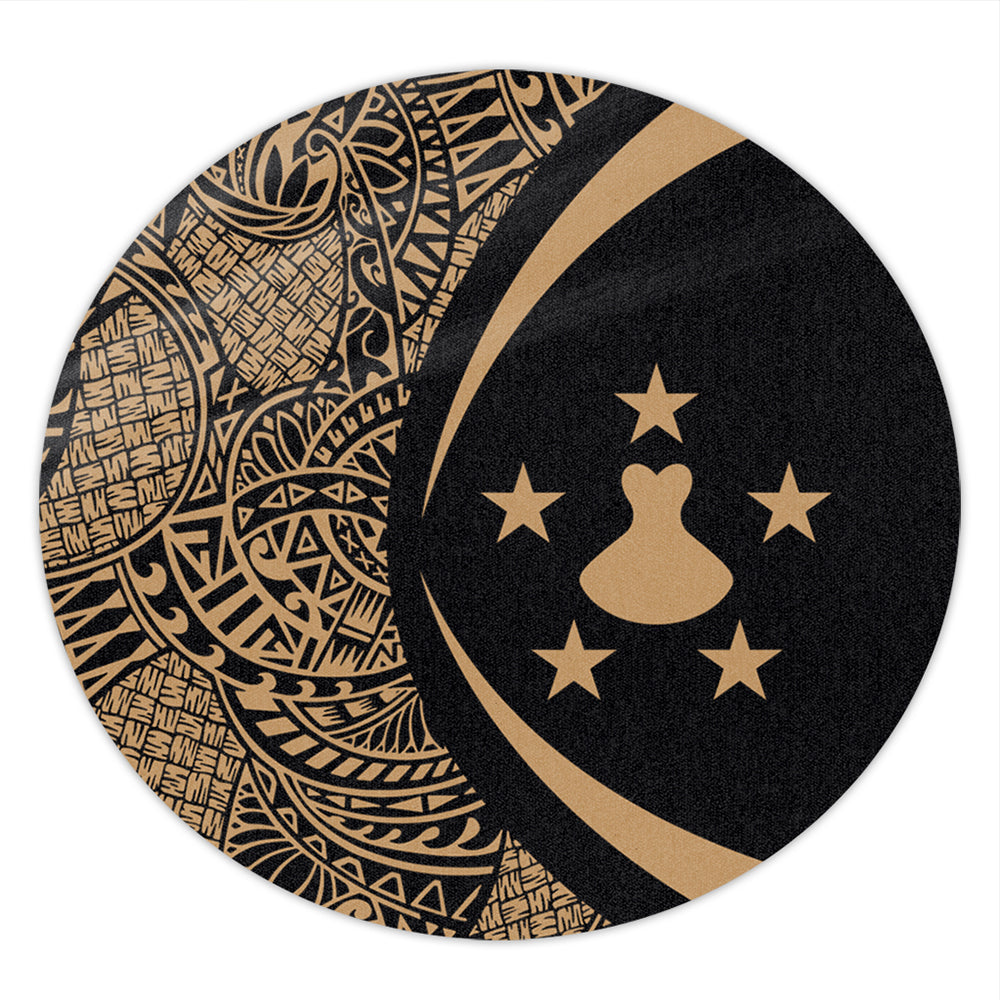 Austral Islands Round Rug Lauhala Gold Circle Style
