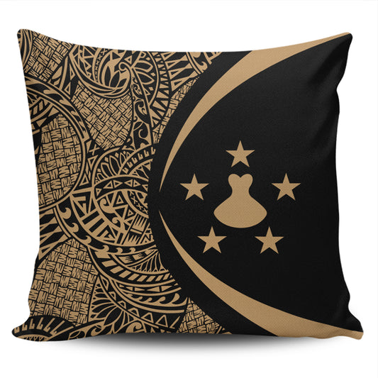 Austral Islands Pillow Cover Lauhala Gold Circle Style