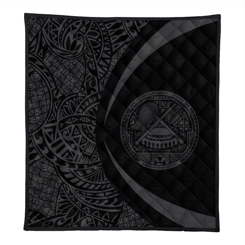 American Samoa Premium Quilt Lauhala Gray Circle Style