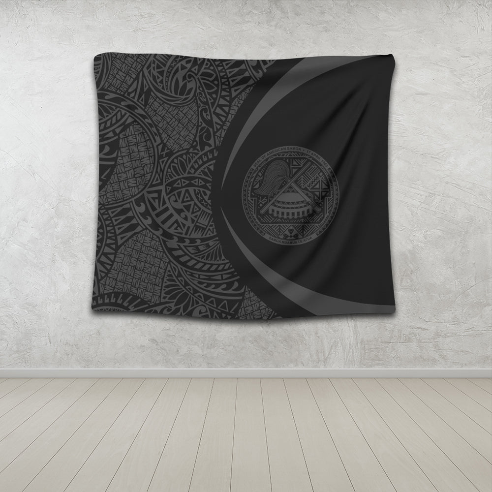 American Samoa Tapestry Lauhala Gray Circle Style