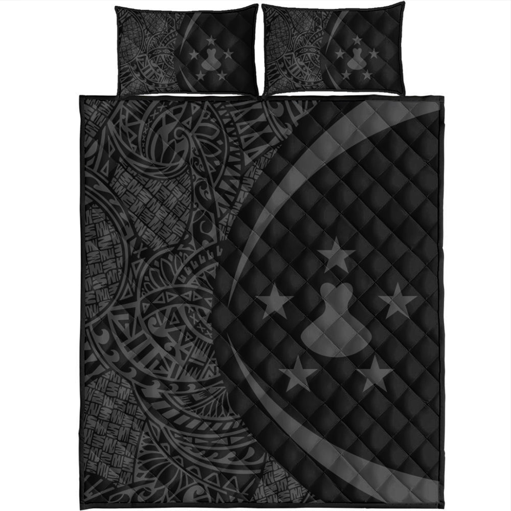 Austral Islands Quilt Bed Set Lauhala Gray Circle Style
