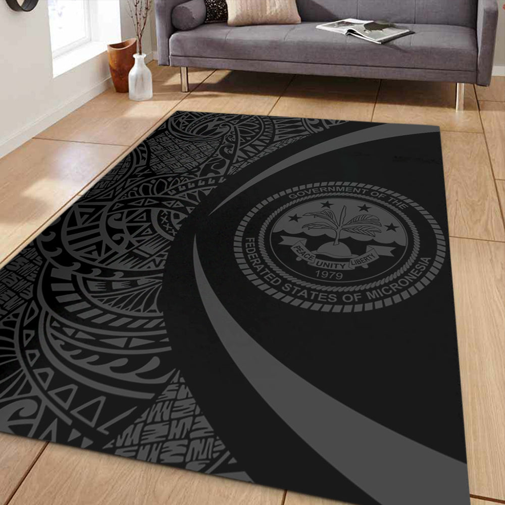 Federated States Of Micronesia Area Rug Lauhala Gray Circle Style