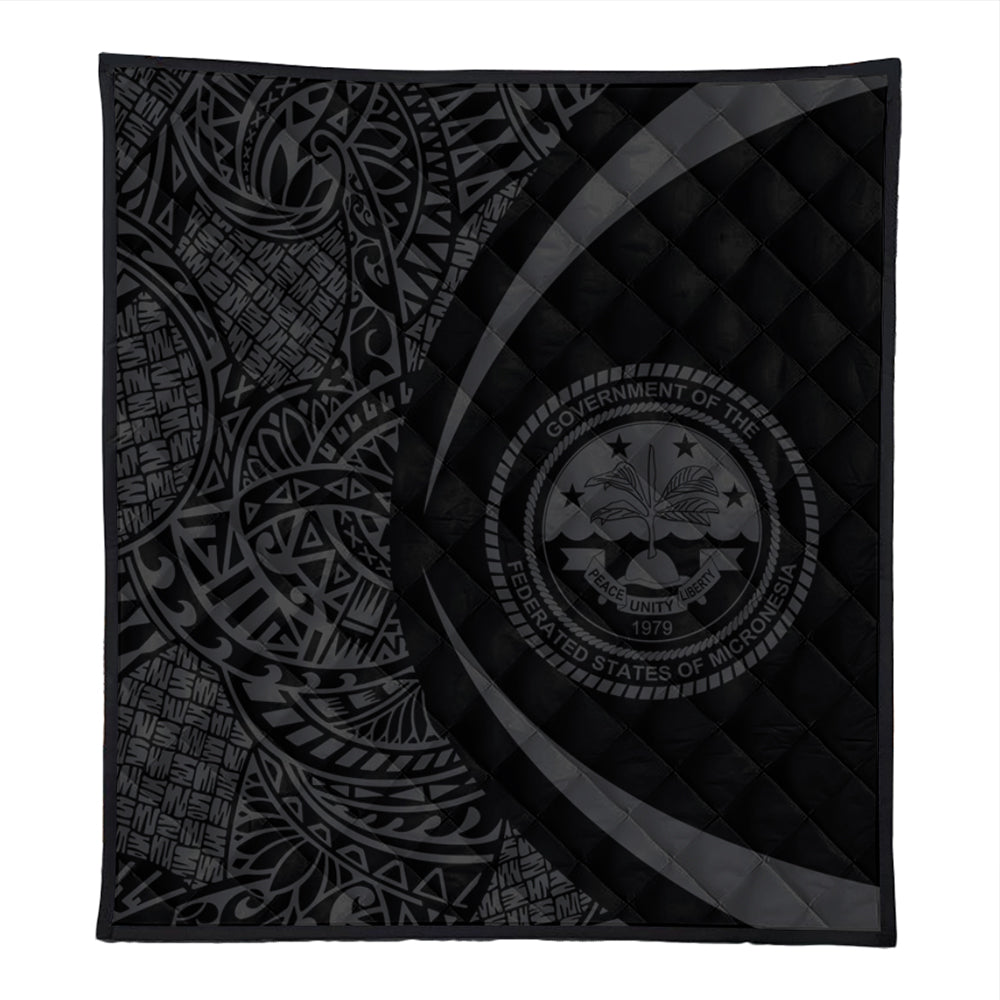Federated States Of Micronesia Premium Quilt Lauhala Gray Circle Style