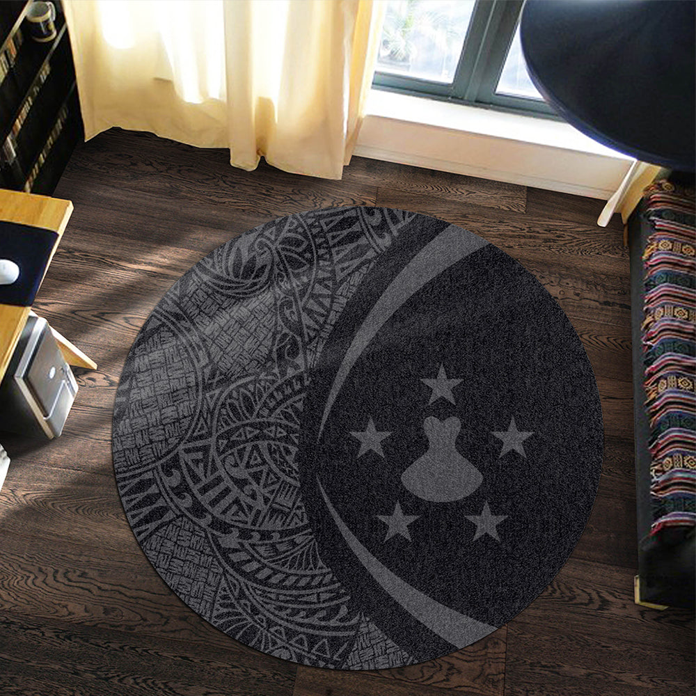 Austral Islands Round Rug Lauhala Gray Circle Style