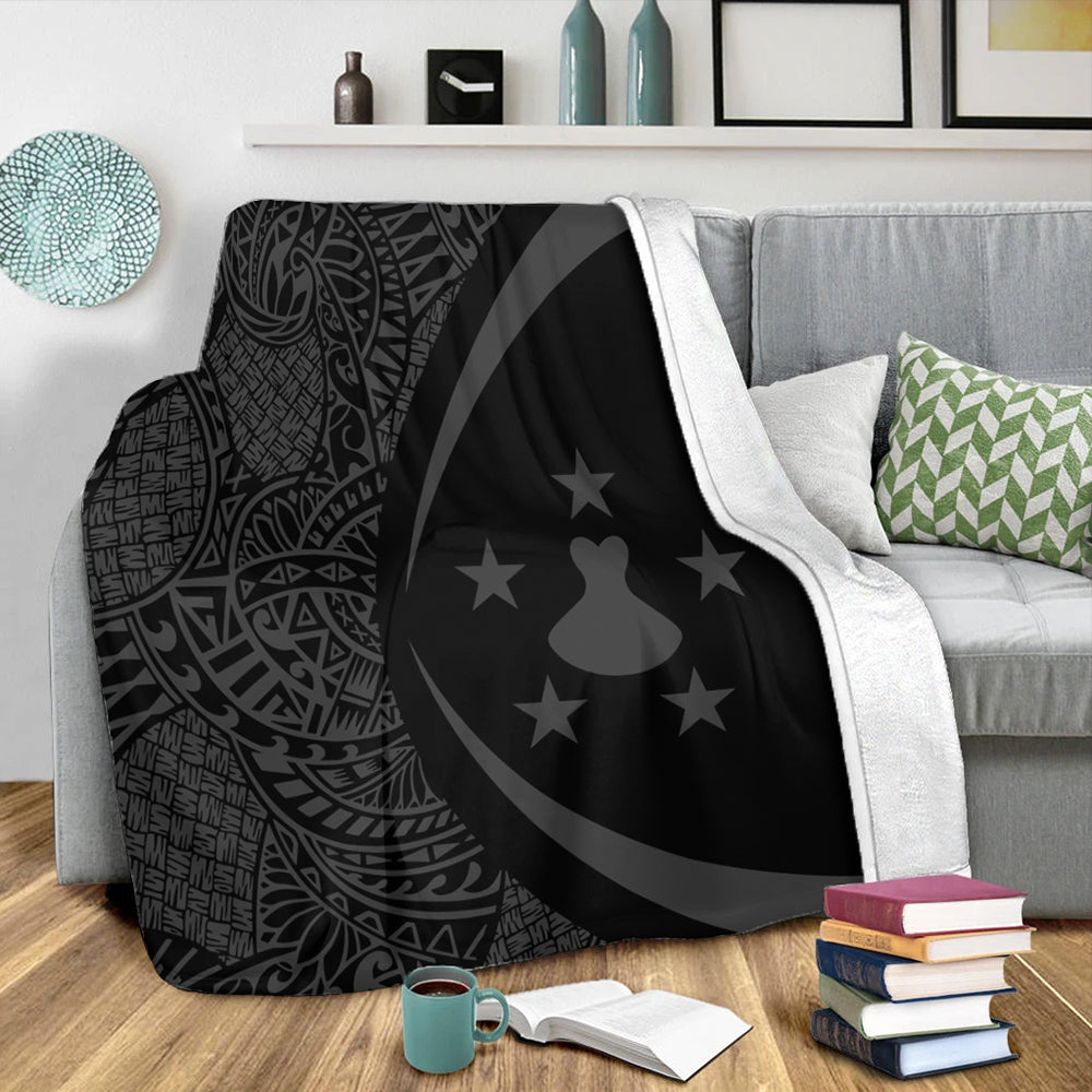 Austral Islands Premium Blanket Lauhala Gray Circle Style
