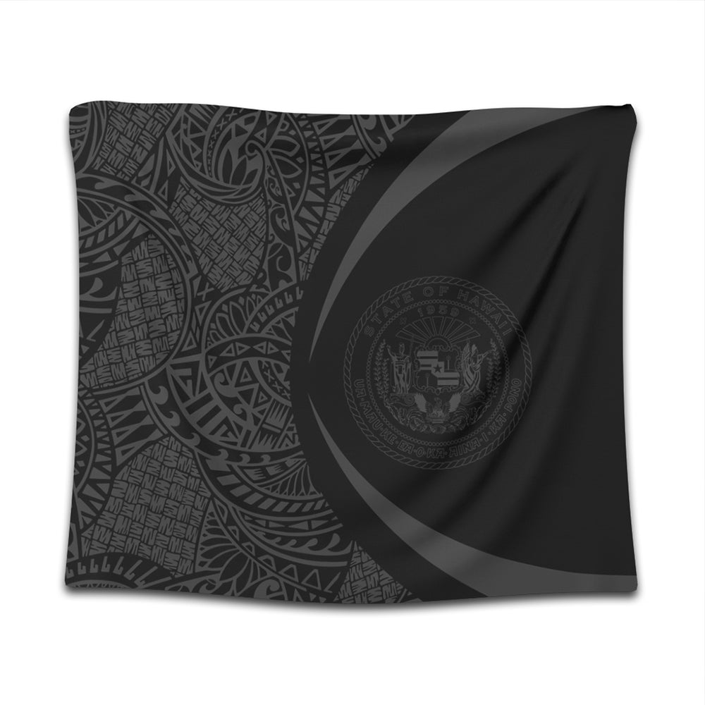 Hawaii Tapestry Coat Of Arm Lauhala Gray Circle