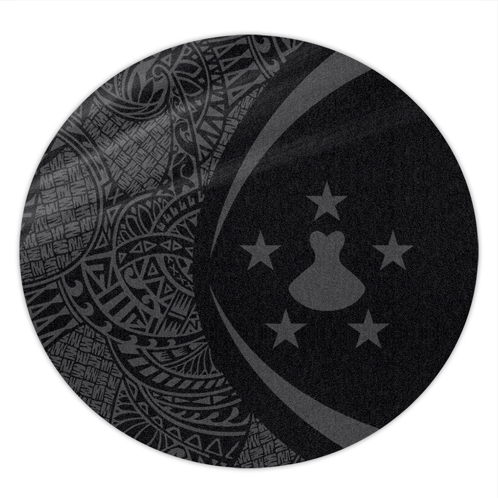 Austral Islands Round Rug Lauhala Gray Circle Style