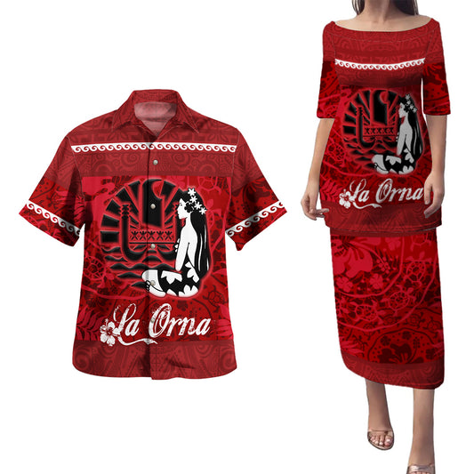Tahiti Combo Puletasi And Shirt - Tahitian Girl La Orna Style