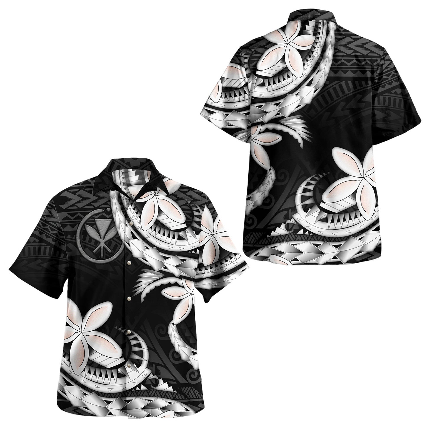 Hawaii Kanaka Maoli Combo Short Sleeve Dress And Shirt Polynesian Patterns Plumeria Flowers Special Style