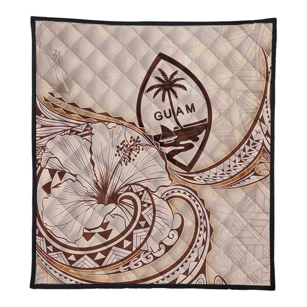 Guam Premium Quilt Hibiscus Flower Vintage Style