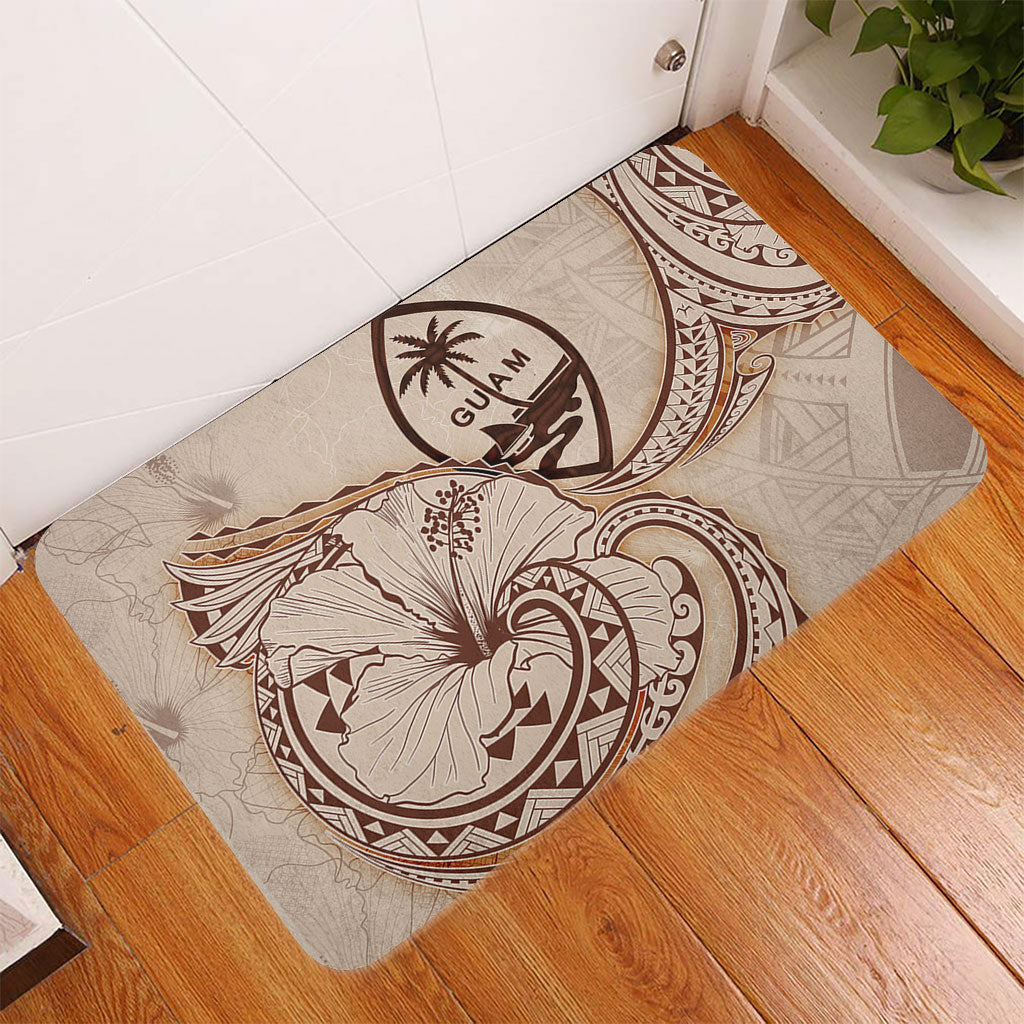Guam Door Mat Hibiscus Flower Vintage Style