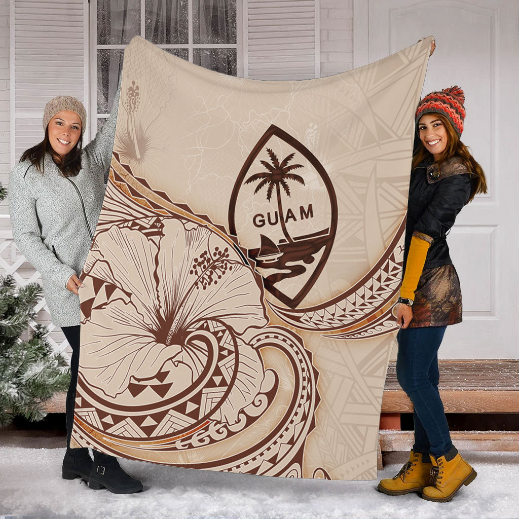 Guam Premium Blanket Hibiscus Flower Vintage Style