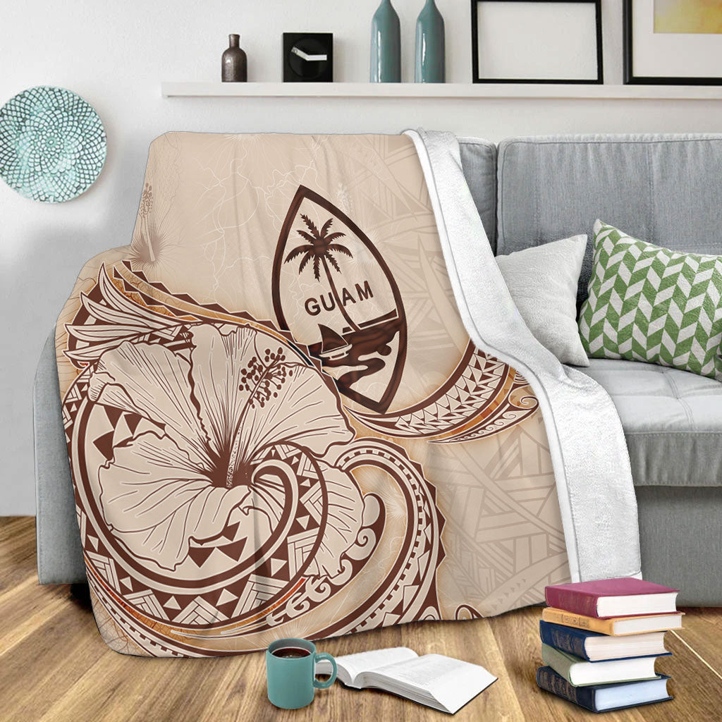 Guam Premium Blanket Hibiscus Flower Vintage Style