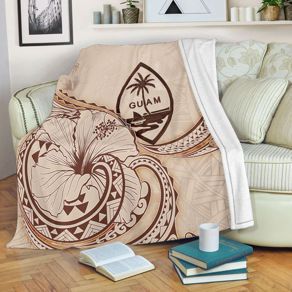 Guam Premium Blanket Hibiscus Flower Vintage Style