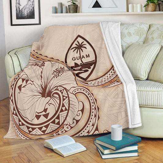 Guam Premium Blanket Hibiscus Flower Vintage Style