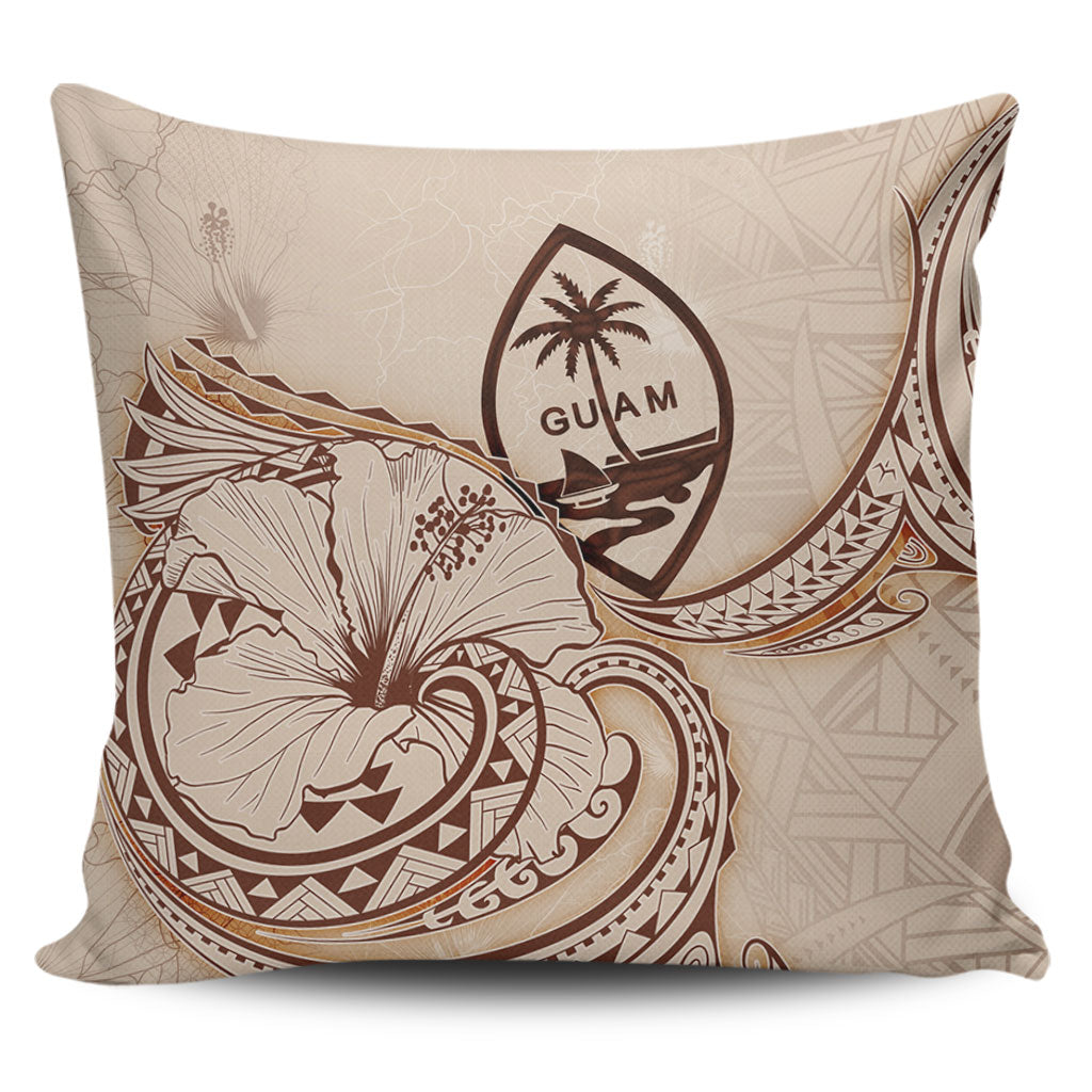 Guam Pillow Cover Hibiscus Flower Vintage Style