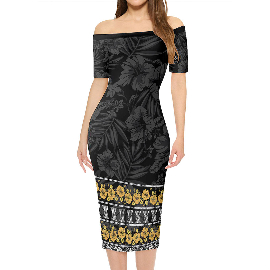 Guam Combo Short Sleeve Dress And Shirt Guam Hibiscus Chamorro