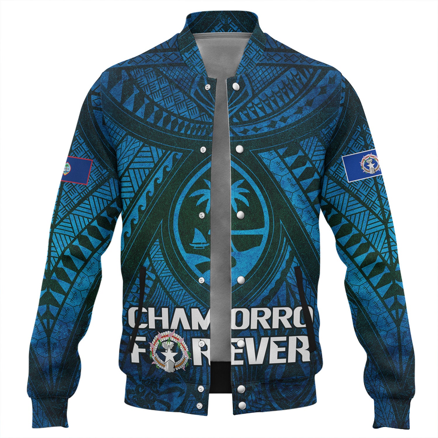 Guam Custom Personalised Baseball Jacket Mariana Islands Chamorro Forever Style