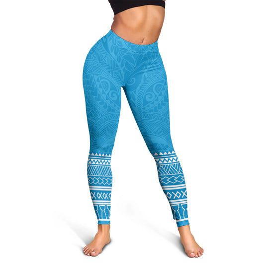 Guam Legging Polynesian Fabric Leaves