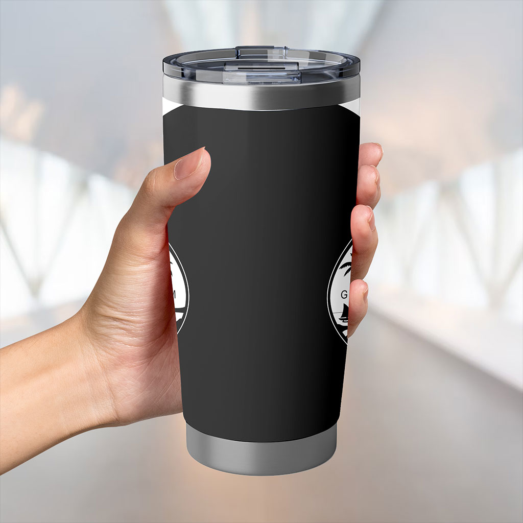 Guam Tumbler Lauhala Circle Style White