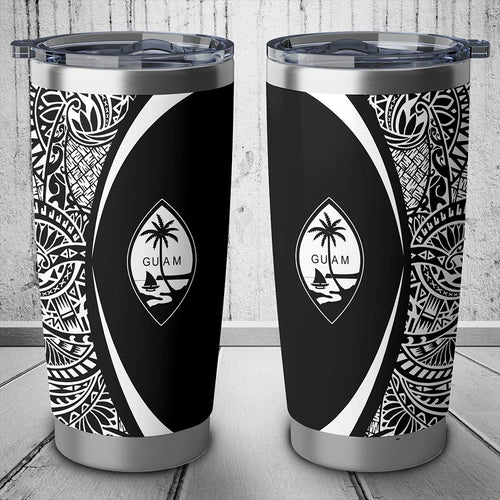 Guam Tumbler Lauhala Circle Style White