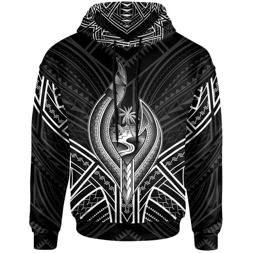 Guam Hoodie - Guam Seal Chamorro Tribal White Color