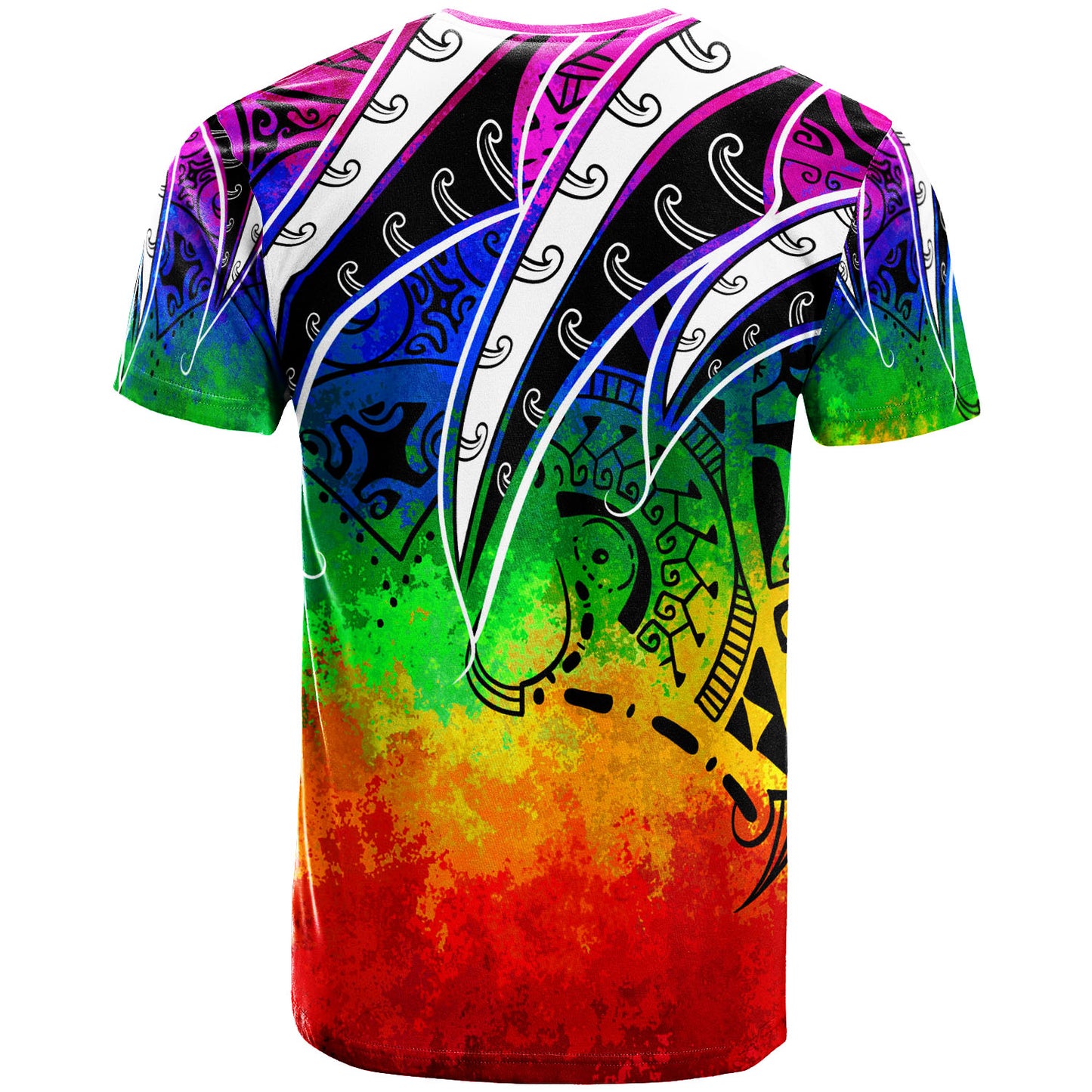 Guam T-Shirt - Tropical Leaf Rainbow Color
