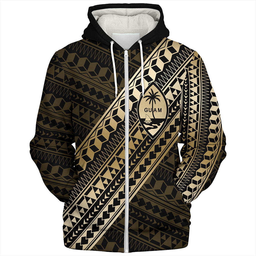 Guam Sherpa Hoodie Tribal Tattoo Style