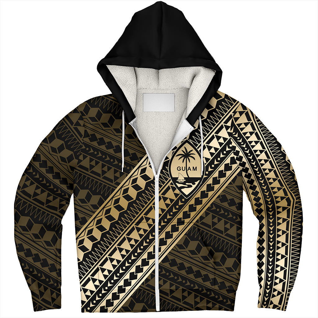Guam Sherpa Hoodie Tribal Tattoo Style