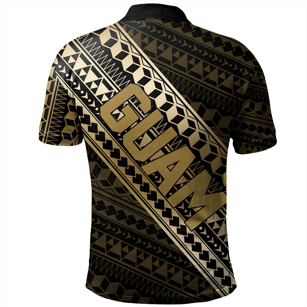 Guam Polo Shirt Tribal Tattoo Style