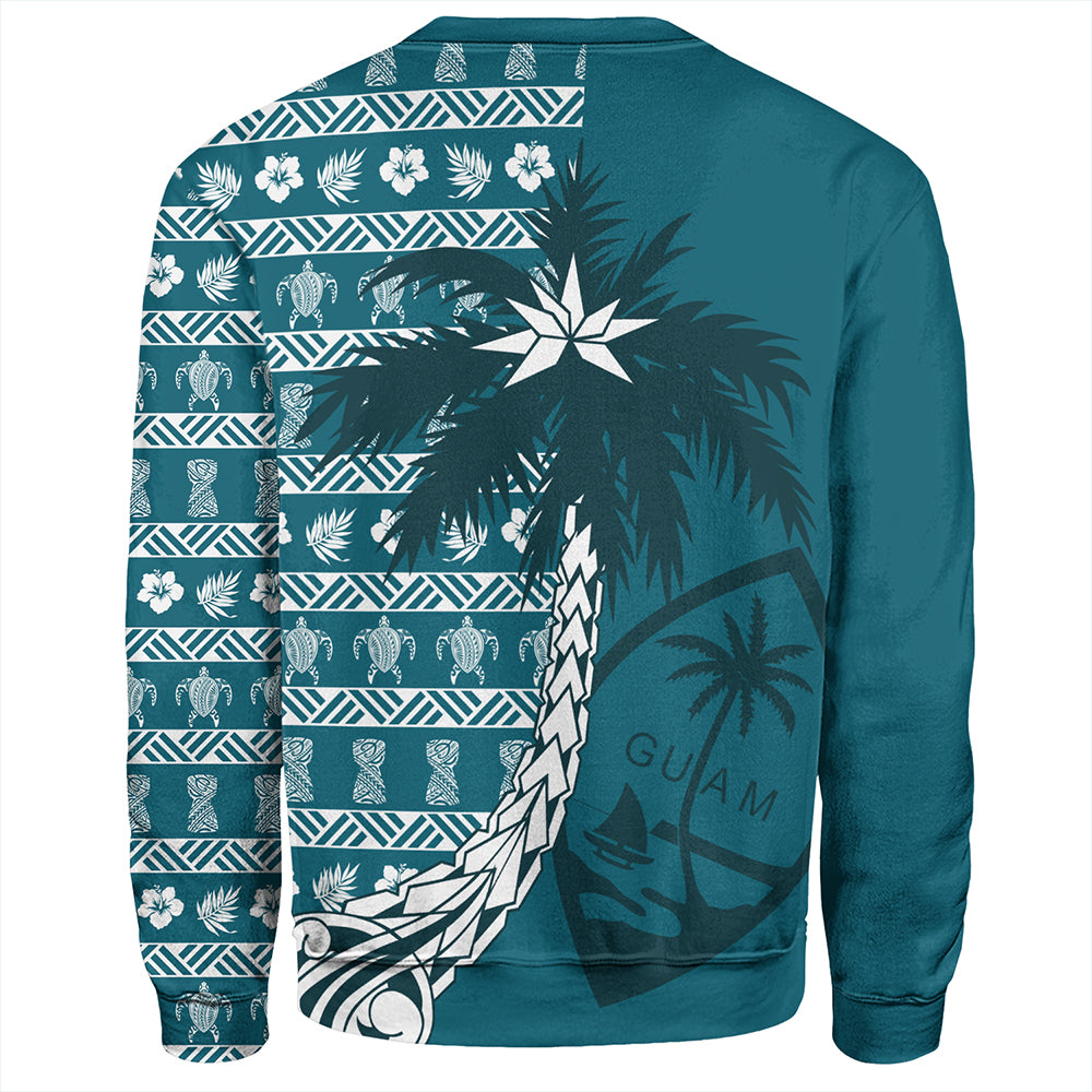 Guam Sweatshirt Tree Coconut Pattern Chamorro