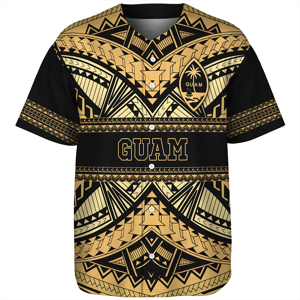 Guam Baseball Shirt Custom Micronesian Gold Luxury Style