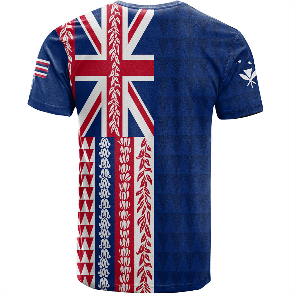 Hawaii T-Shirt Aloha Flag With Flower Lie Beautiful