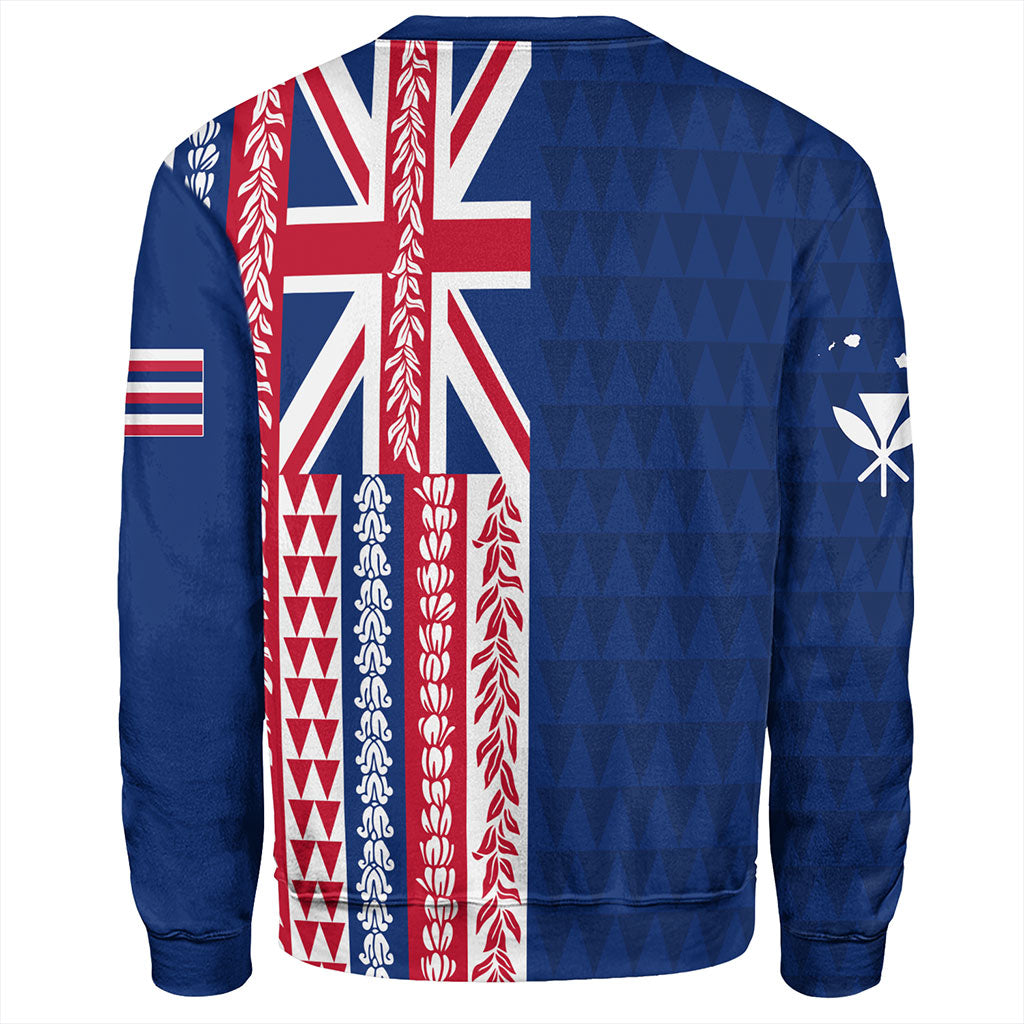 Hawaii Sweatshirt Aloha Flag With Flower Lie Beautiful