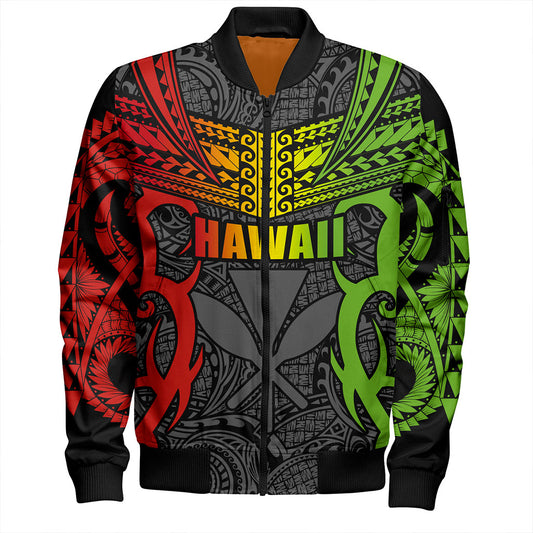 Hawaii Bomber Jacket Kanaka Tribal Tattoo Concept
