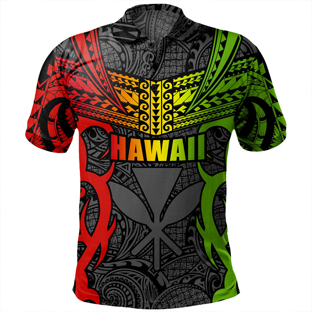 Hawaii Polo Shirt Kanaka Tribal Tattoo Concept