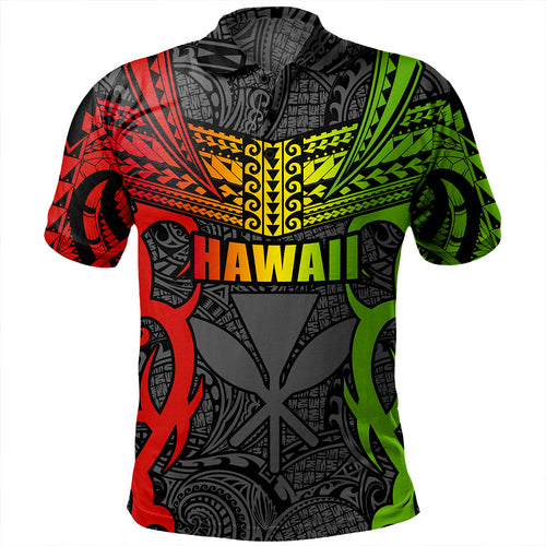 Hawaii Polo Shirt Kanaka Tribal Tattoo Concept
