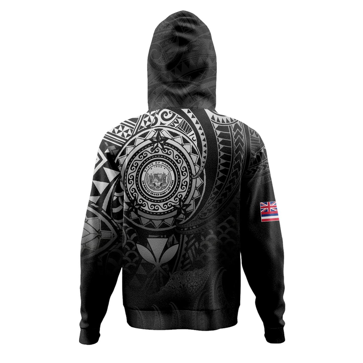 Hawaii Hoodie Pearl Of The Pacific Black Polynesian Tattau