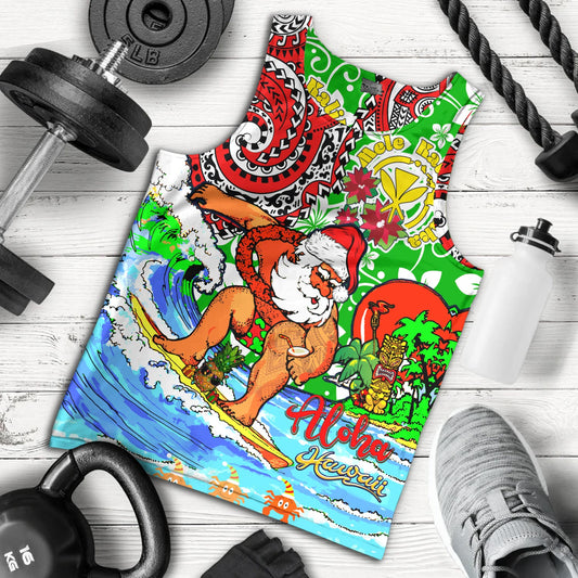 Hawaii Tank Top Mele Kalikimaka & Hauoli Makahiki Hou Hawaiian Tatau Christmas