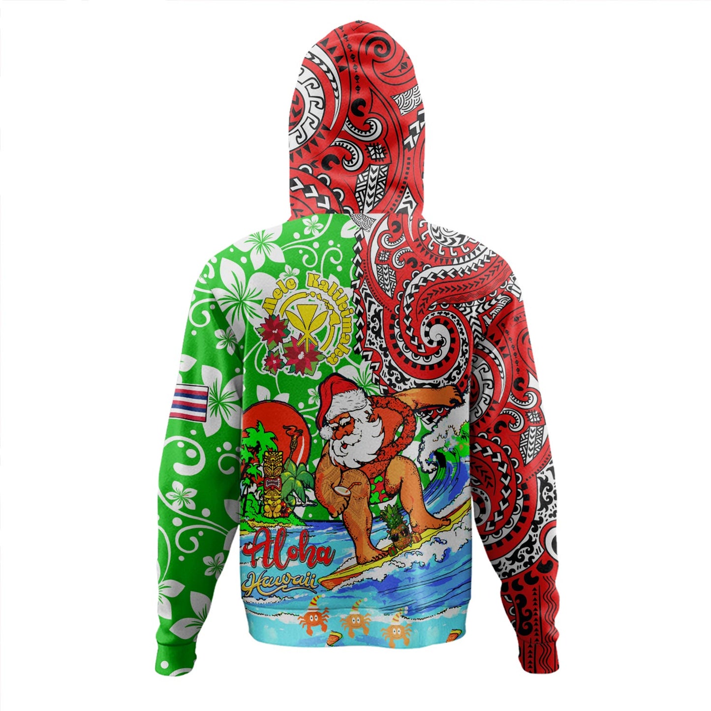 Hawaii Hoodie Mele Kalikimaka & Hauoli Makahiki Hou Hawaiian Tatau Christmas