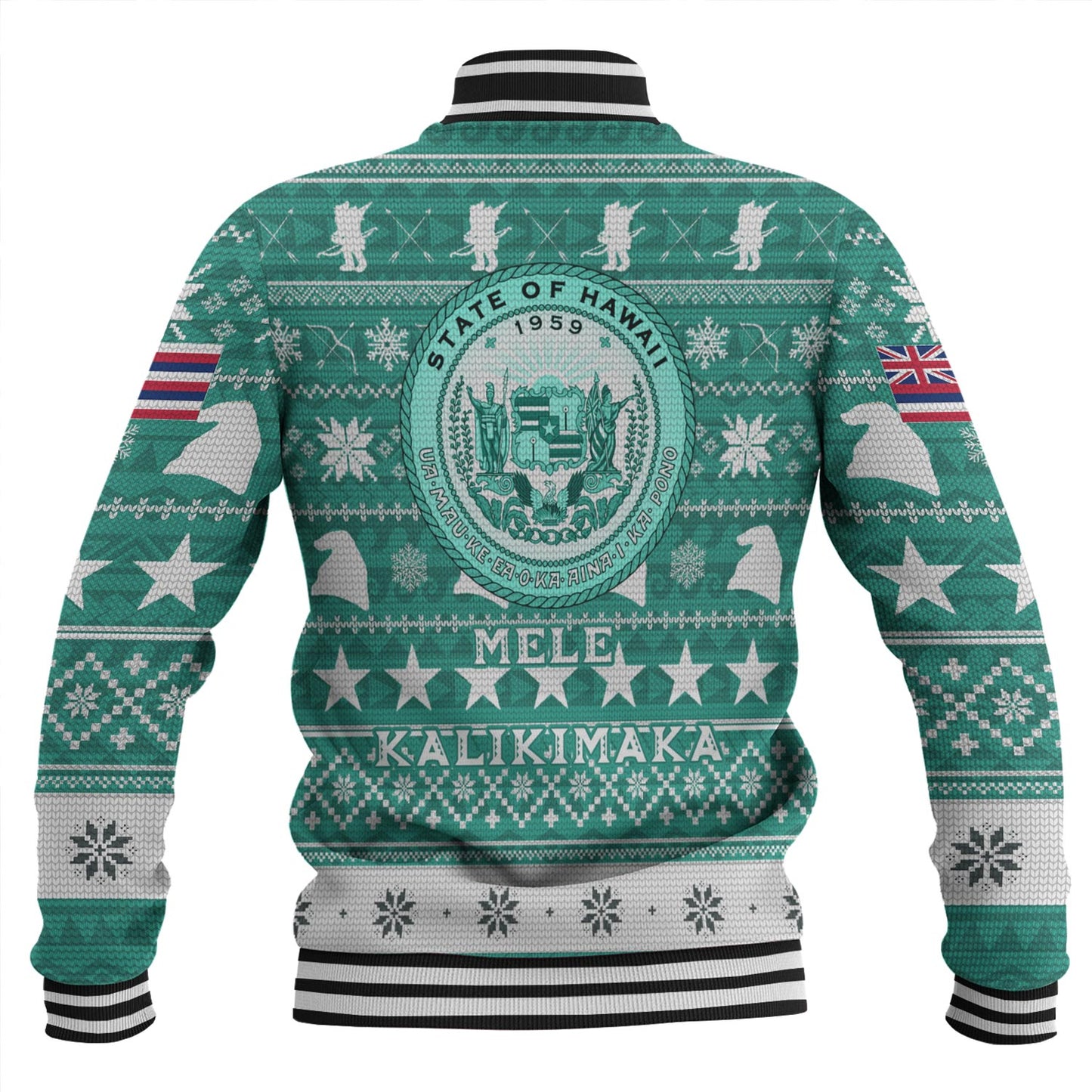 Hawaii Baseball Jacket Custom Ugly Gnome Packing Out a Unicorn Hawaiian Christmas