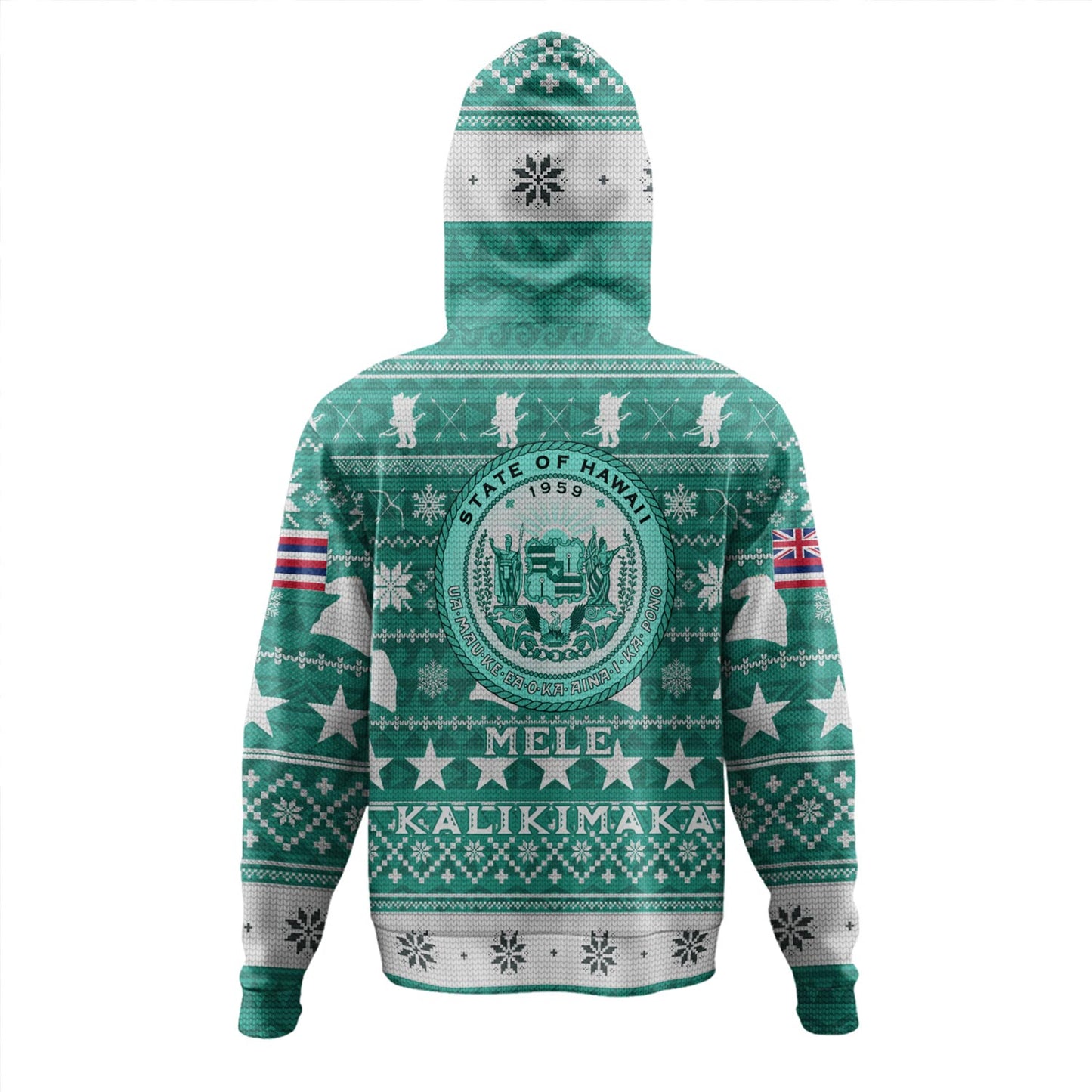 Hawaii Hoodie Custom Ugly Gnome Packing Out a Unicorn Hawaiian Christmas