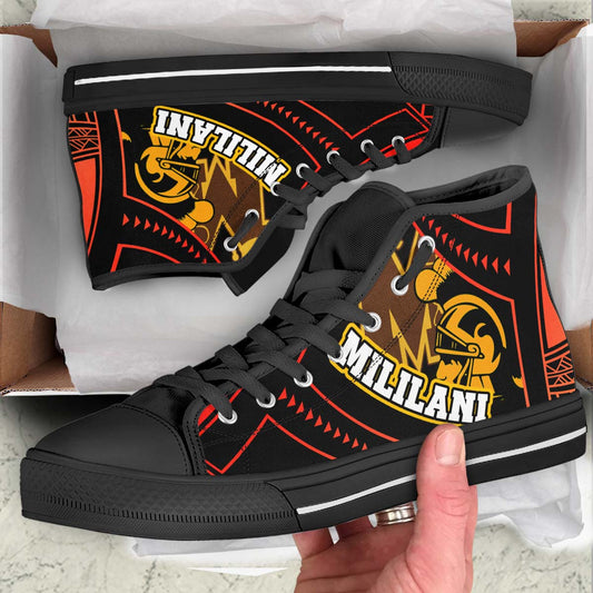 Hawaii High Top Shoes - Mililani High school Polynesian Tribal Pattern