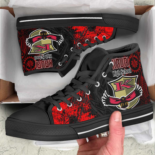 Hawaii High Top Shoes - Kaui High School Polynesian Tribal Pattern
