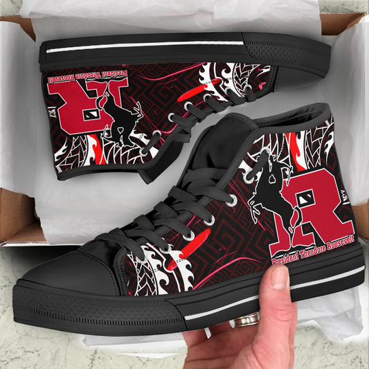 Hawaii High Top Shoes - President Theodore Roosevelt High School Polynesian Pattern