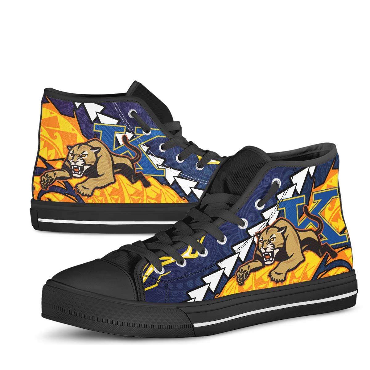 Hawaii High Top Shoes - Henry J. Kaiser High School Polynesian Tribal Pattern