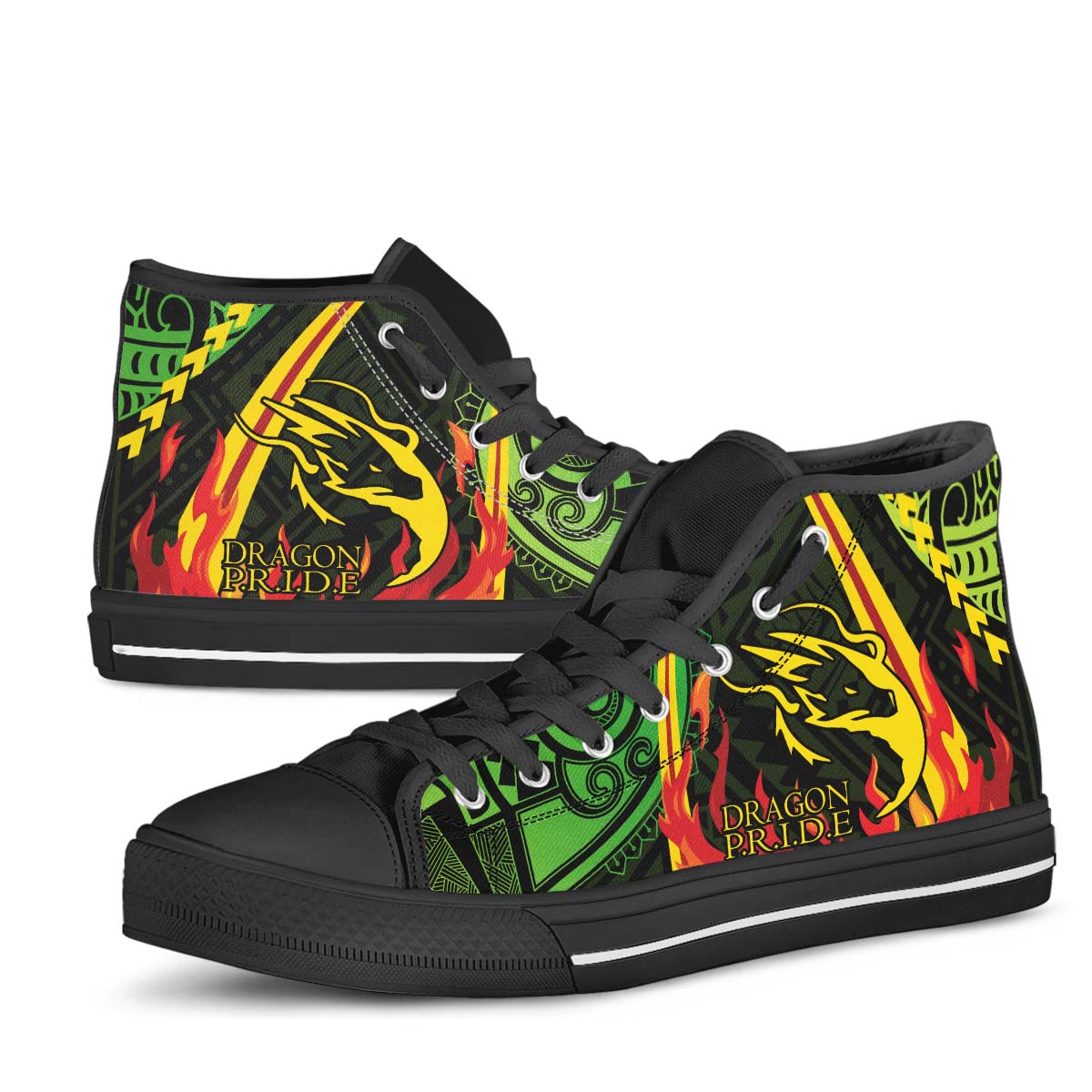 Hawaii High Top Shoes - Honoka��a High & Intermediate School Polynesian Tribal Pattern