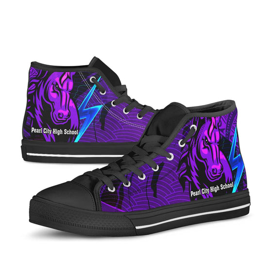 Hawaii High Top Shoes - Pearl City High School Polynesian Pattern