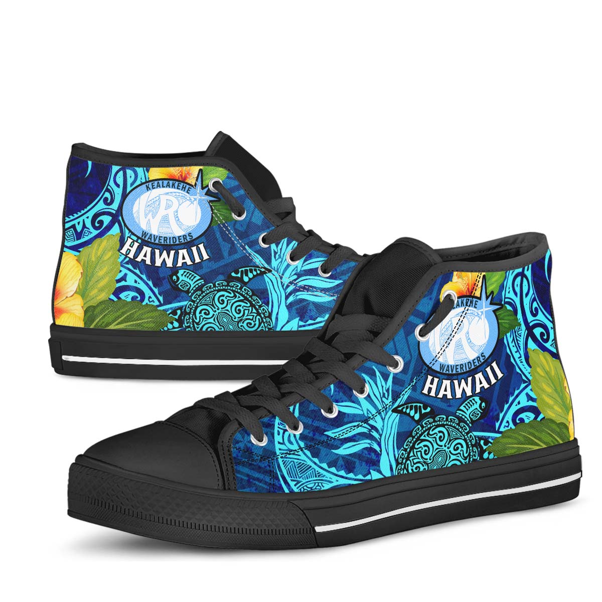 Hawaii High Top Shoes - Kelakehe High School Polynesian Tribal Pattern